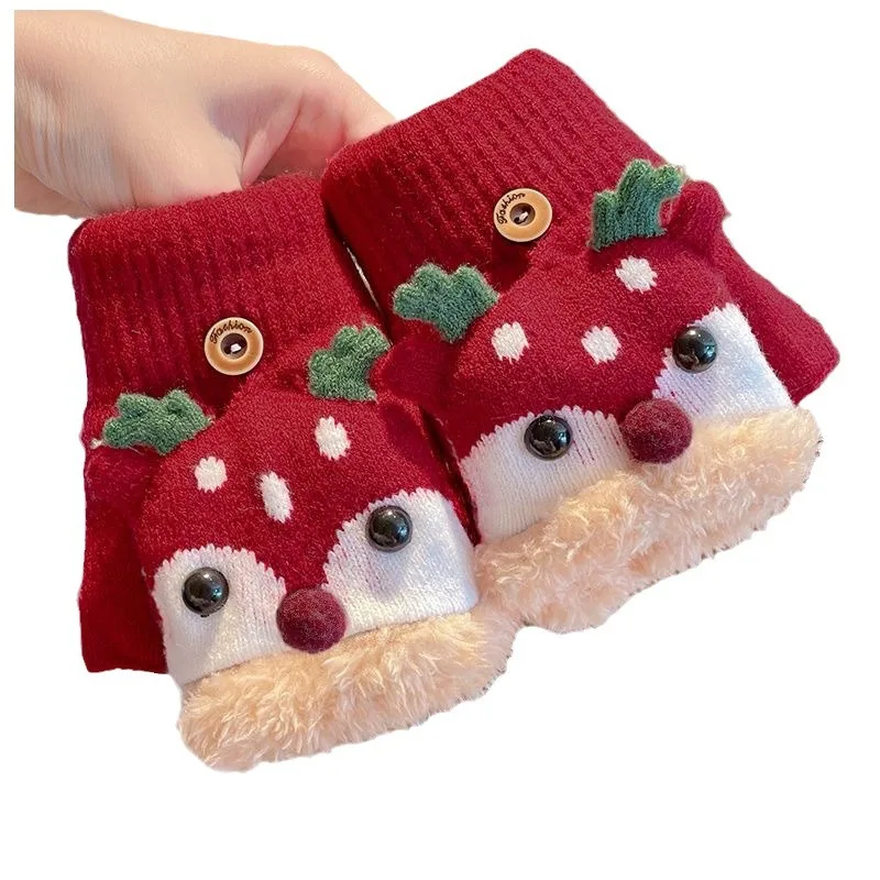 Guantes de forro polar con tapa abatible para niños – Estampado renos - imagen 5