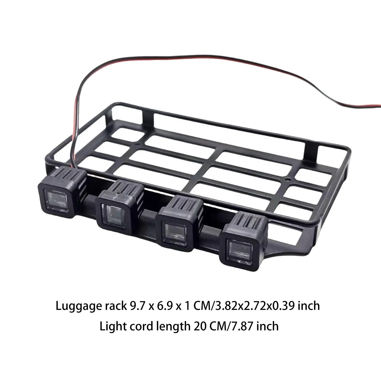 RC Roof Rack Luggage Carrier with LED Light Sturdy Spare Part Replacement RC Crawler Parts for MN 82 1/12 RC Car DIY Accessories