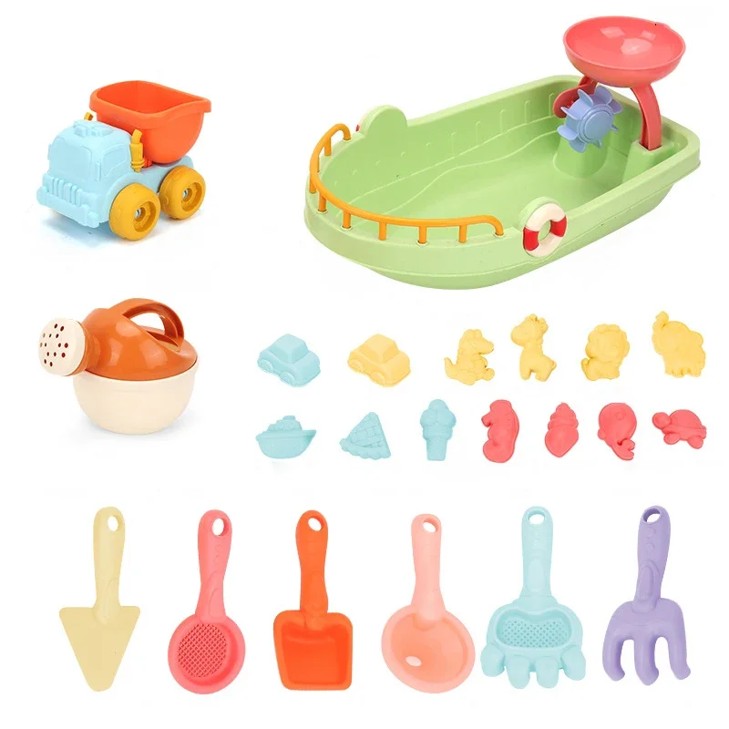 Juego de arena infantil con camión, pala y moldes animales - imagen 4