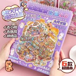 Libro de pegatinas 3D paisaje animado cabina – Regalo cumpleaños