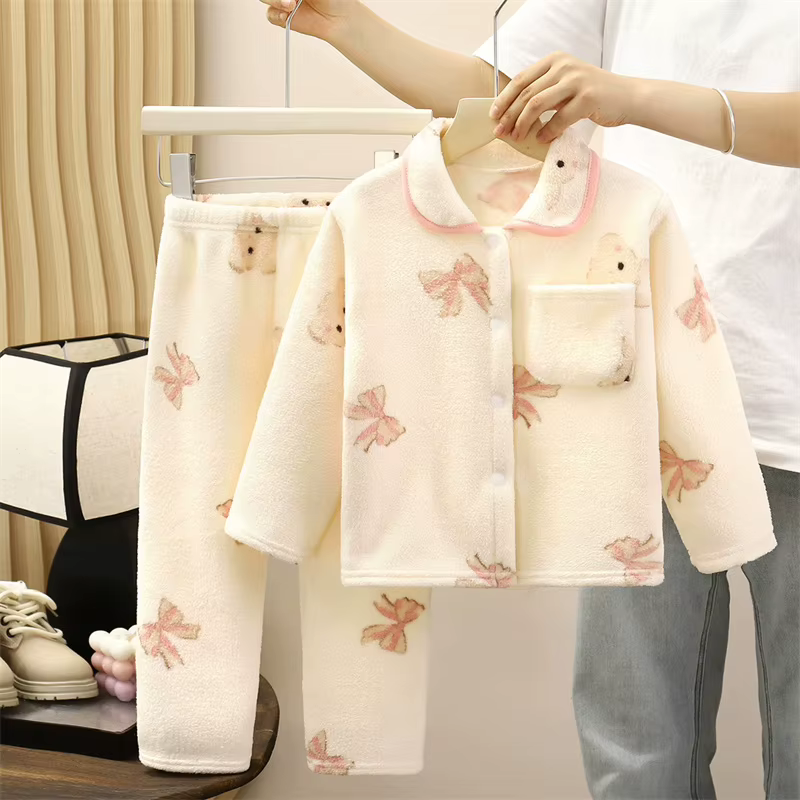 Pijama térmico de lana infantil – Estampado invernal para niños - imagen 3