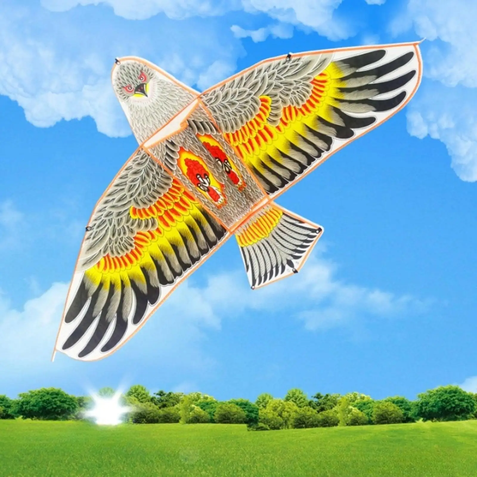 Eagle Kite Decoy Birthday Gift with String Fun Play Single Line Kite for Summer Garden Boy Girls Outdoor Activities Children