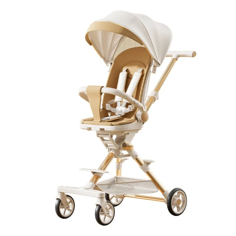 El cochecito de bebé puede sentarse, acostarse, plegable, caminar con paisaje alto para bebé, cochecito ligero - imagen 5