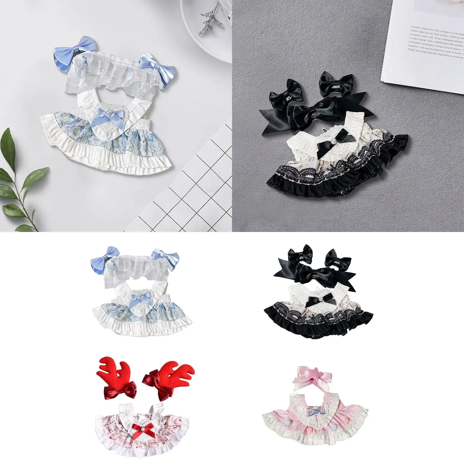Doll Clothes for 15cm Rabbit Plush Doll,Cartoon,Stylish DIY Costumes,Comfortable Dress up Bunny Stuffed Animals Dress