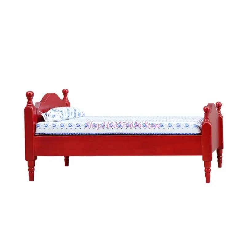 Cama de madera de haya para casa de muñecas - imagen 2