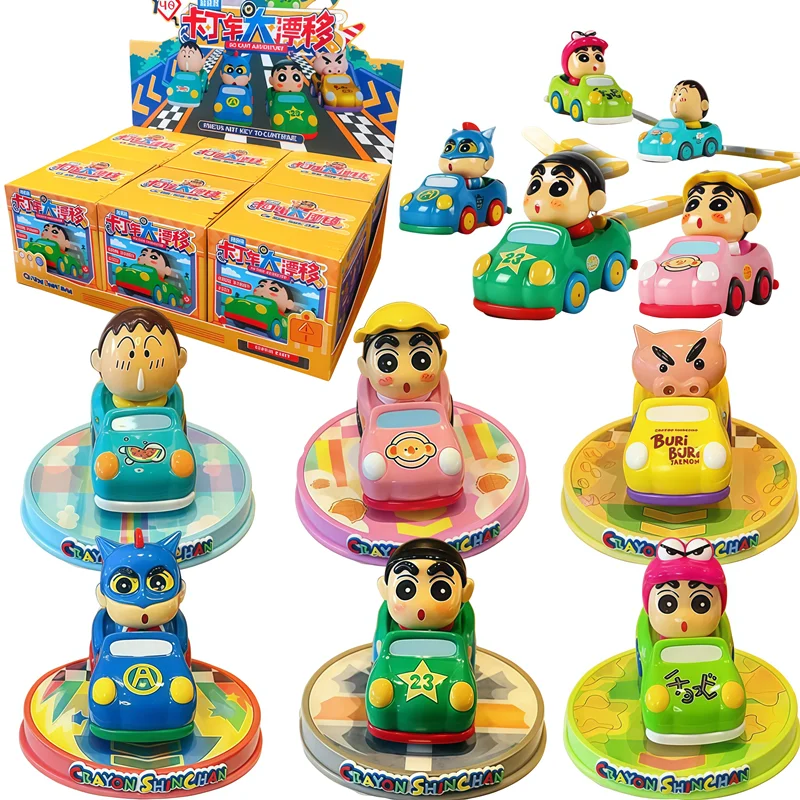 Nuevo crayón Shin-Chan Boochan figura de Anime periférico Kart Grand Drift modelo caja ciega juguetes coche adorno de escritorio regalos de navidad