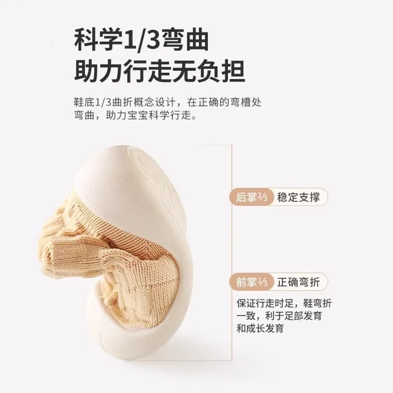 Zapatos para caminar en edad preescolar, novedad de invierno 2021, zapatos para caminar para recién nacidos, calcetines cálidos cómodos y versátiles para bebés descalzos - imagen 5