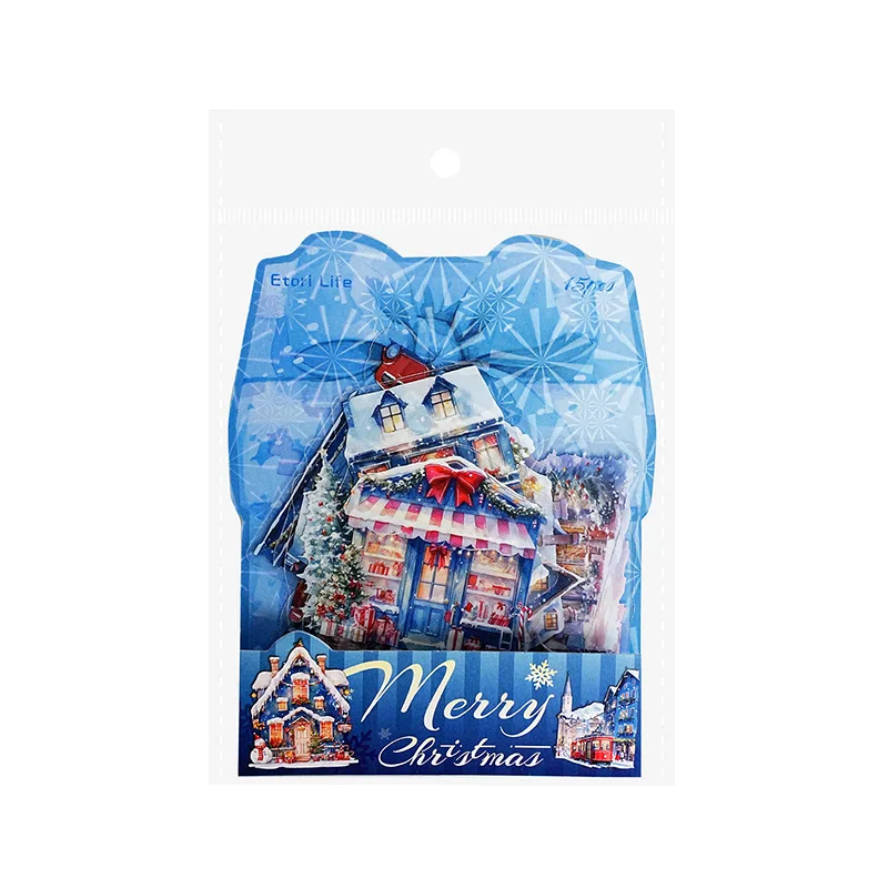 15 unids/lote Kawaii pegatinas de papelería Navidad sorpresa noche DIY artesanía álbum de recortes diario basura pegatinas de planificador feliz - imagen 5