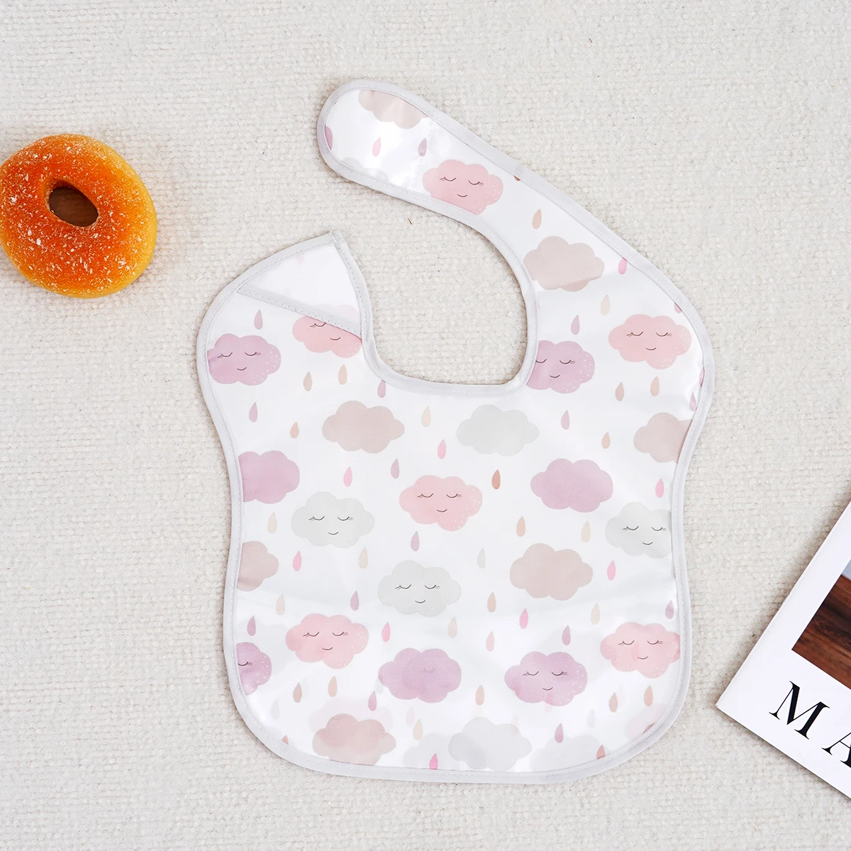 Bata infantil de 3 uds para alimentar, pintar, jugar, Baberos para comer con gancho y bucle, babero de alimentación ajustable para niños, paño para eructar - imagen 3