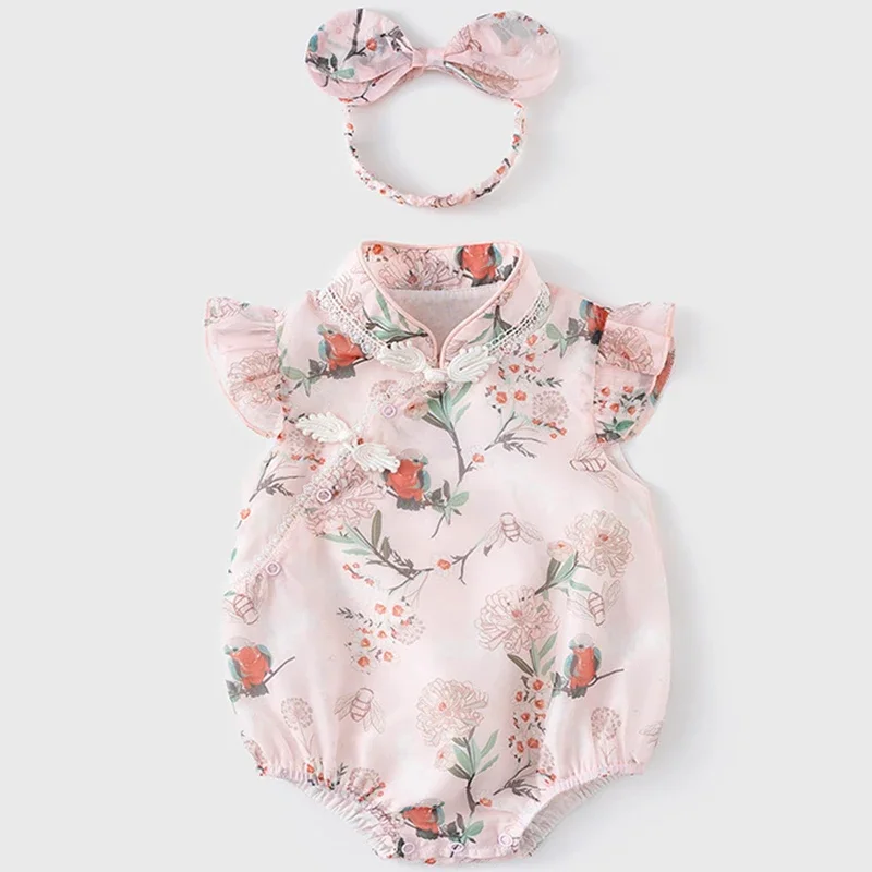 Body bebé niña floral sin mangas
