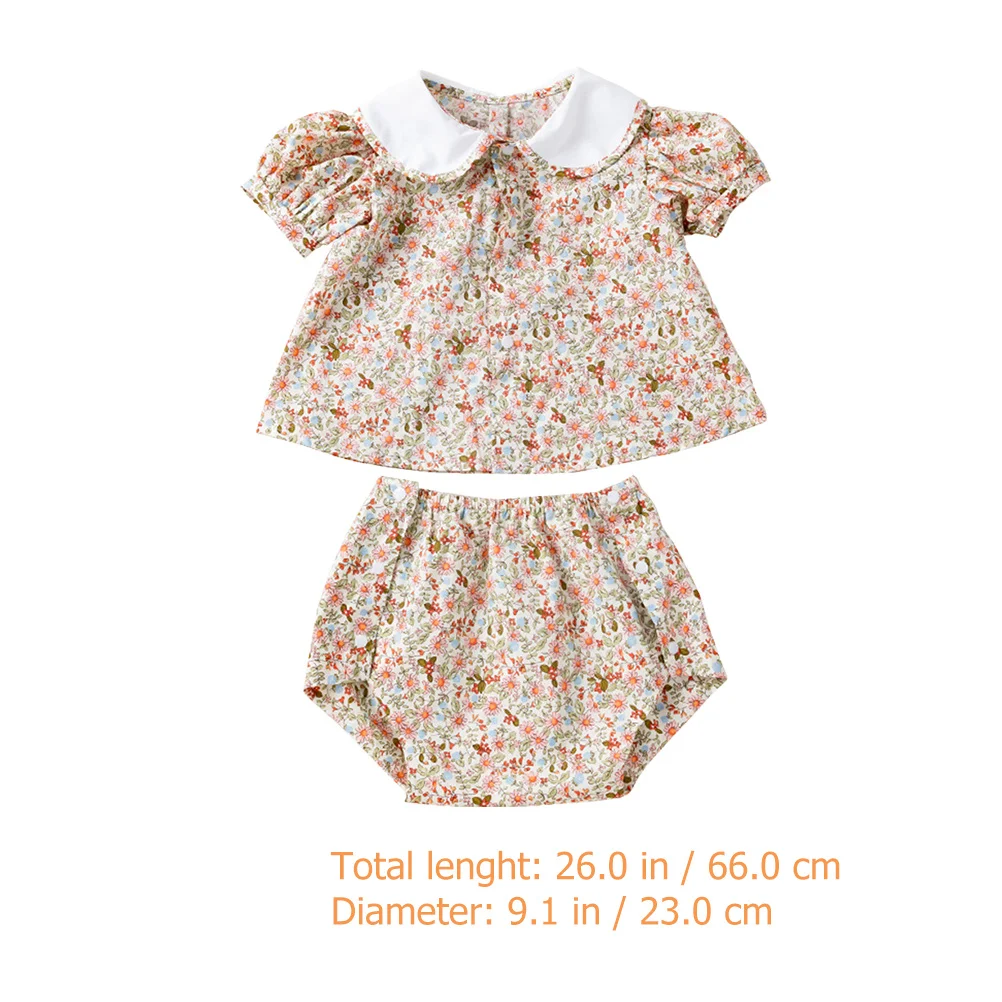 1 Juego de 1 conjunto de camisa de manga corta, pantalones cortos, conjunto para niñas pequeñas, ropa de algodón para primavera y verano para bebés, conjuntos de ropa para jugar - imagen 5