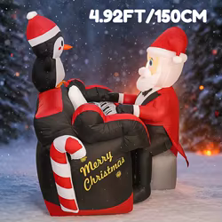 4,92 pies inflable Santa Man Piano pingüino juguete decoración de Navidad para patio suministro de Navidad decoración del hogar ornamento regalo de vacaciones