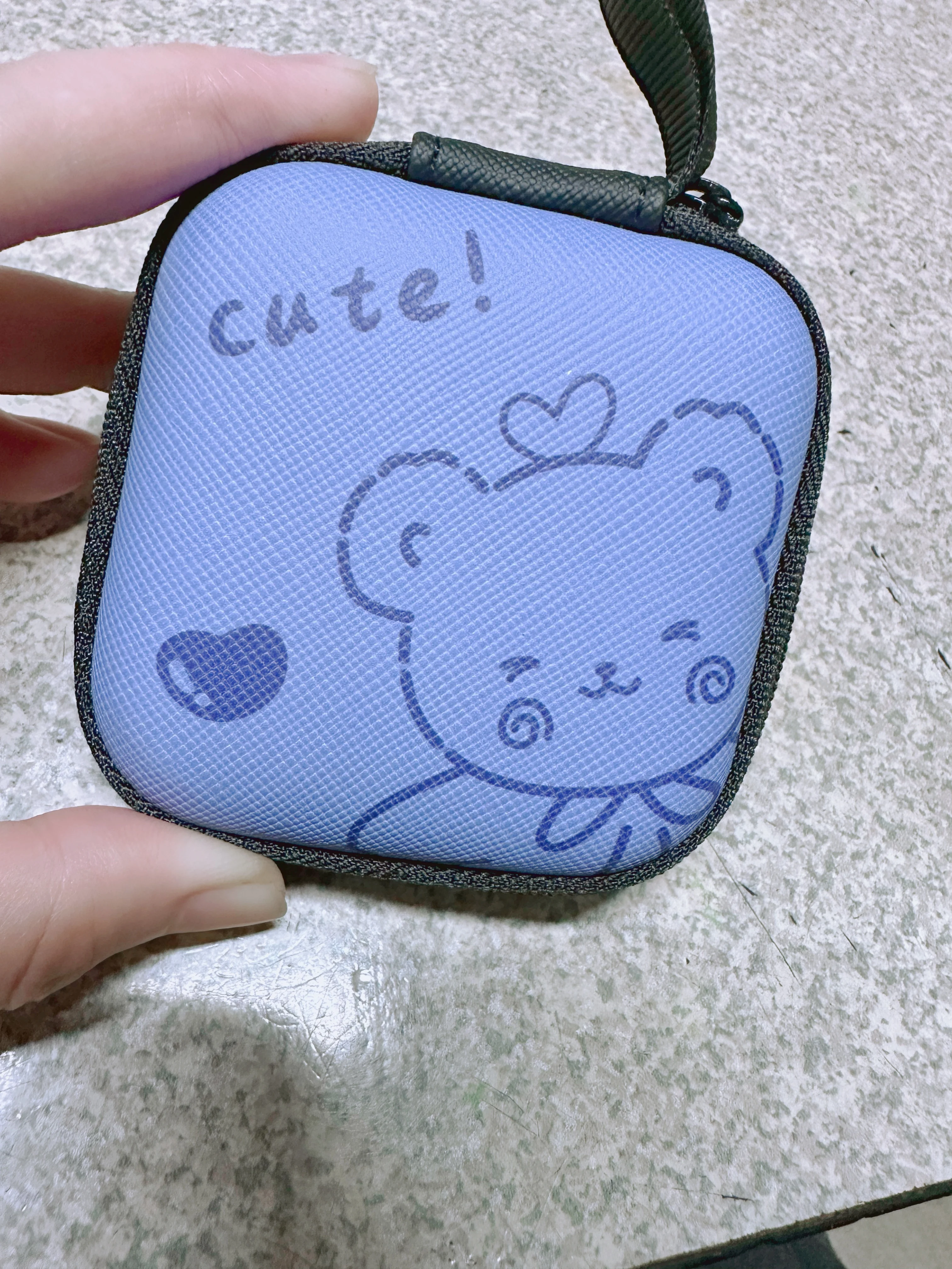 Mini estuche rígido con cremallera de dibujos animados para auriculares, bolsa portátil para auriculares, bolsa de almacenamiento para auriculares, organizador protector de cables USB