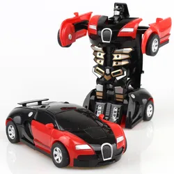 Mini coche de juguete con transformación a robot para niños