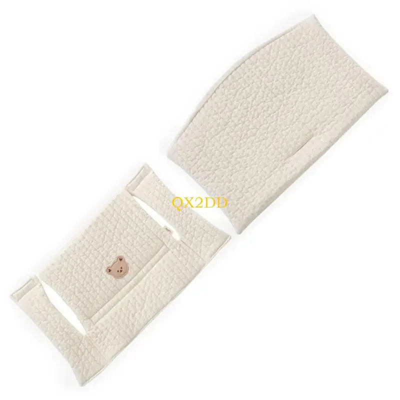 QX2D Cojín para trona con estampado dibujos animados, almohadilla respaldo desmontable, parte inferior antideslizante - imagen 5