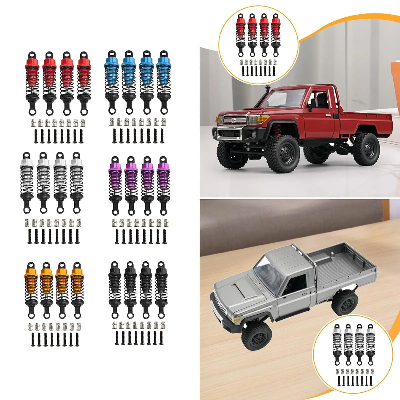 Amortiguadores de aceite para piezas de repuesto de coche teledirigido, 4 Uds., para MN98 MN99S MN82