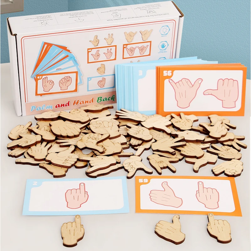 Rompecabezas educativo Montessori de gestos a juego, juguete de enseñanza, bloques de escritorio para niños, rompecabezas a juego, juguetes de aprendizaje para niños, regalos