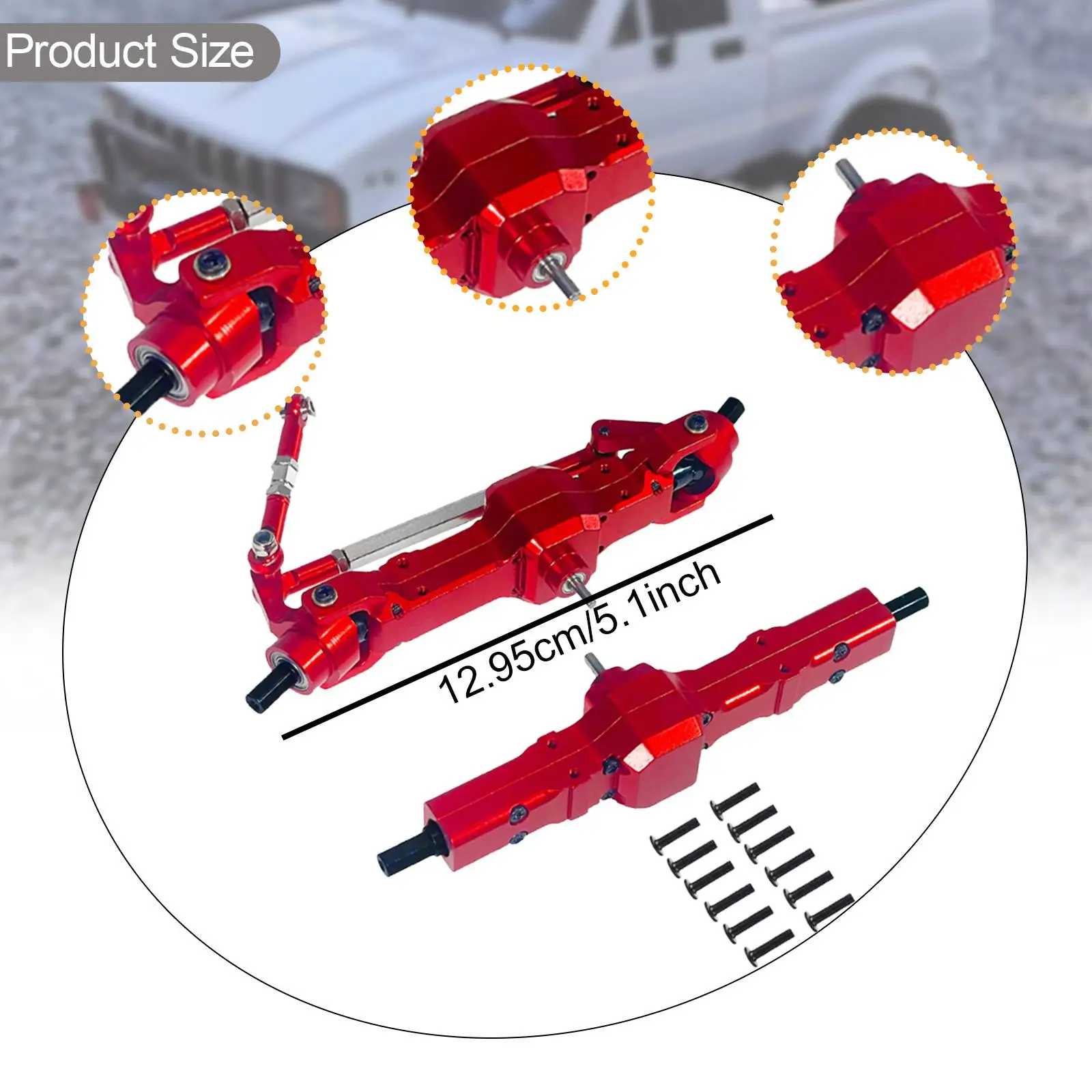1:16 RC Car Front and Rear Axle Set DIY Modified Professional High Performance Metal Spare Parts for WPL B14 C14 B16 RC Vehicles