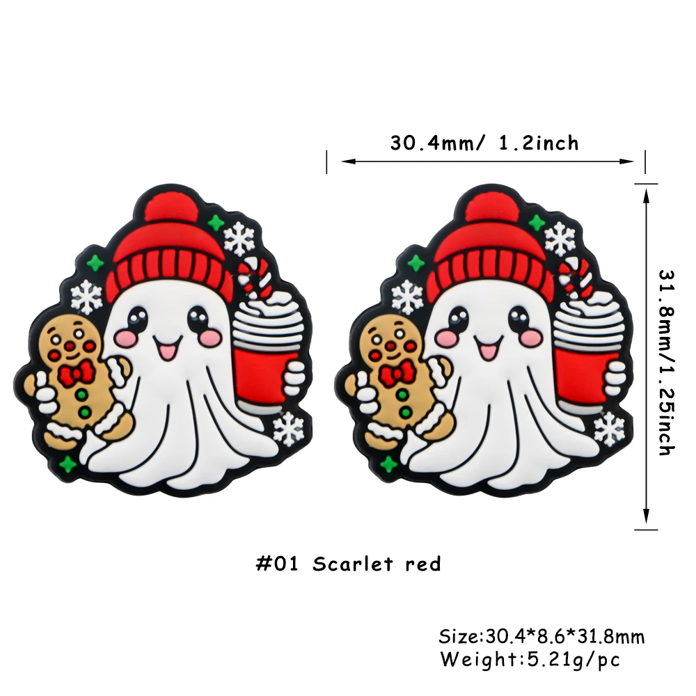 Cuentas focales de silicona para llavero, pulsera, accesorio para bolígrafo, productos hechos a mano, 5/10 piezas, nuevo estilo navideño - imagen 2