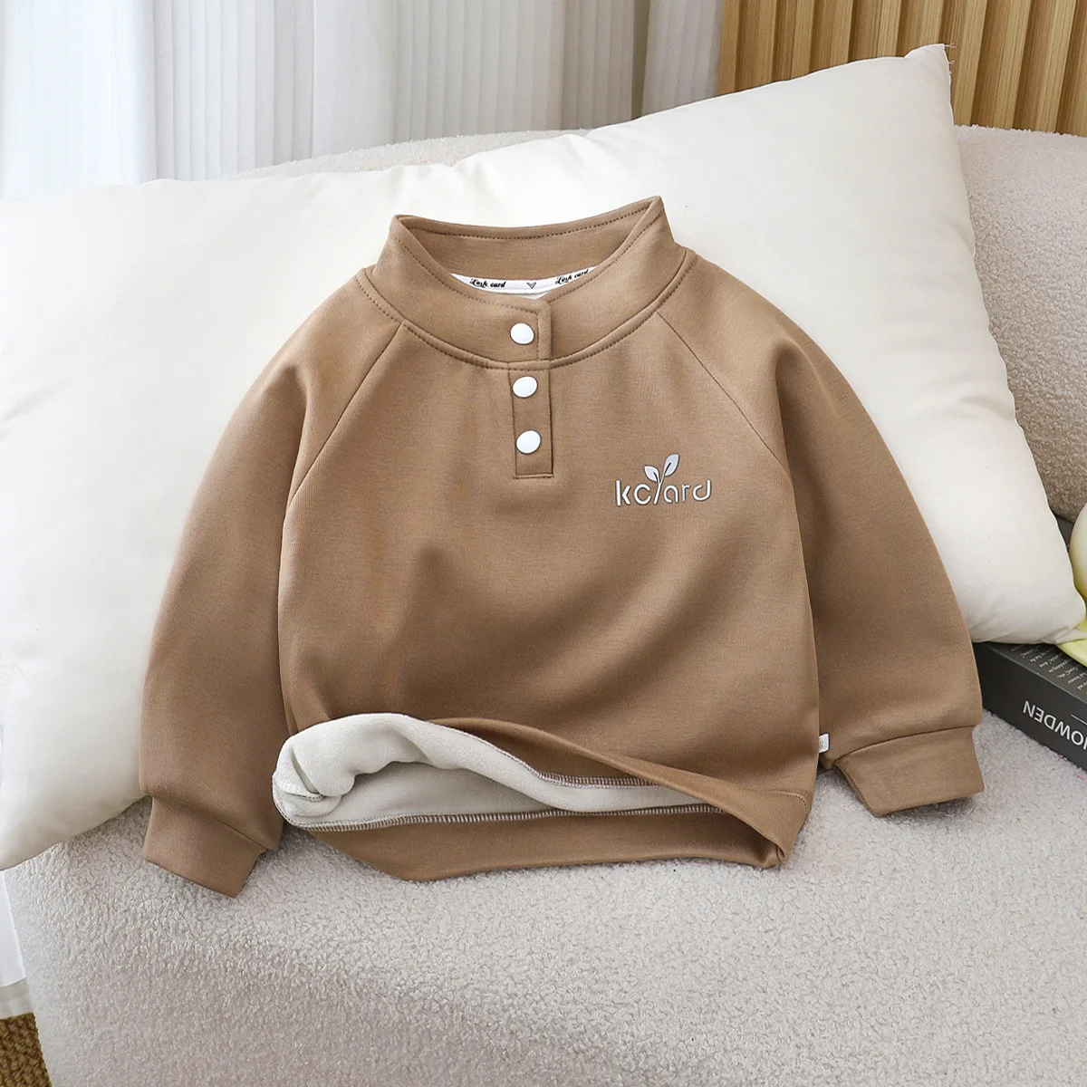 Camisetas polo para niños y niñas, camisetas de terciopelo cálidas de invierno de manga larga para niños, camisetas, ropa para niños - imagen 4