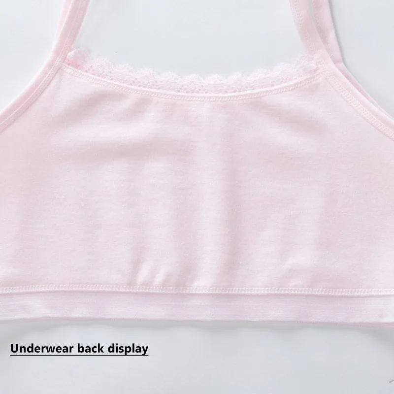 Conjunto de 4 piezas de ropa interior para niños, sujetador de entrenamiento de algodón para niñas, sujetador deportivo suave para niñas en la pubertad, camiseta sin mangas sólida para niñas - imagen 4