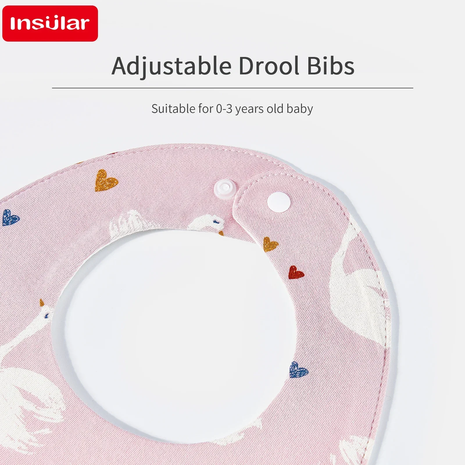 INSULAR Baberos bebé algodón forma U ajustable para eructar - imagen 4