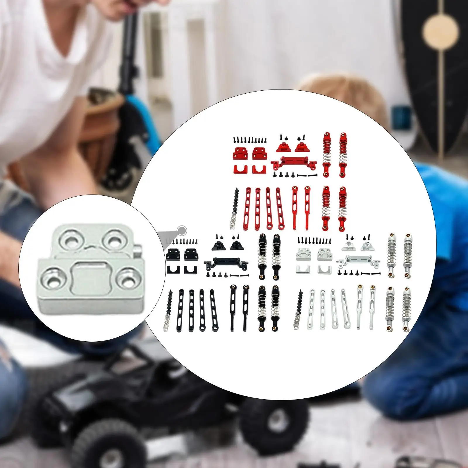 Soporte de choque RC, amortiguador de Metal, varilla de tracción, varilla de enlace delantera y trasera adecuada para actualizaciones de coche 1/12 RC al aire libre - imagen 4