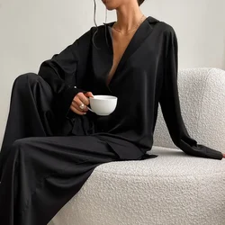 Pijama de seda imitación hielo para bebé negro Conjunto cómodo