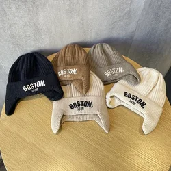 Gorro de lana bebé Boston – cálido de punto con letras liso