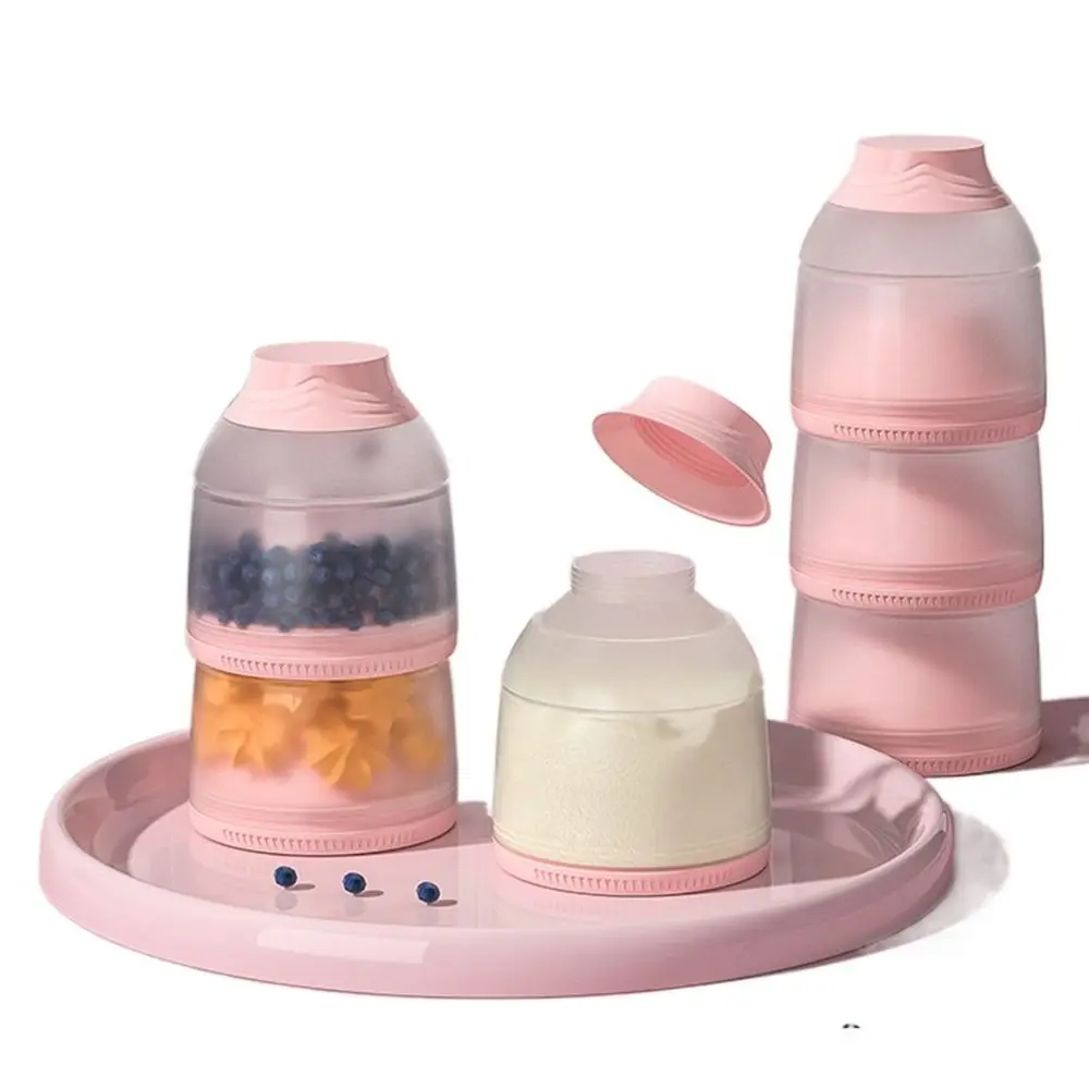 Caja de leche en polvo para bebé de 3 capas con forma bonita, compartimento sellado, dispensador de fórmula portátil, contenedor de aperitivos apilable sin derrames - imagen 3