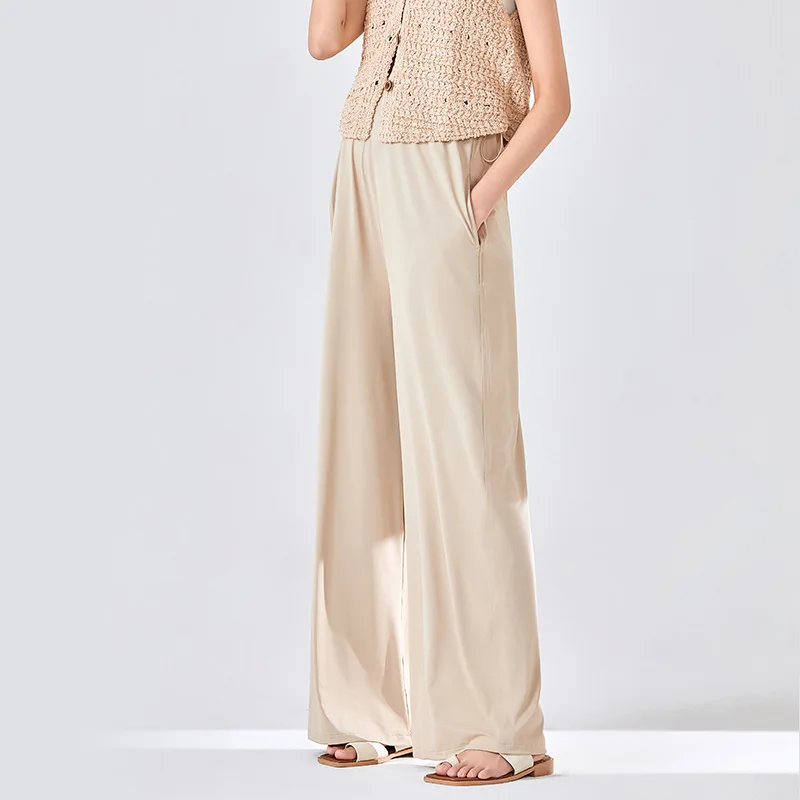 Pantalones de maternidad finos y sueltos, pantalones de pierna ancha para mujeres embarazadas con cintura alta y pantalones casuales de gran tamaño transpirables para verano - imagen 5