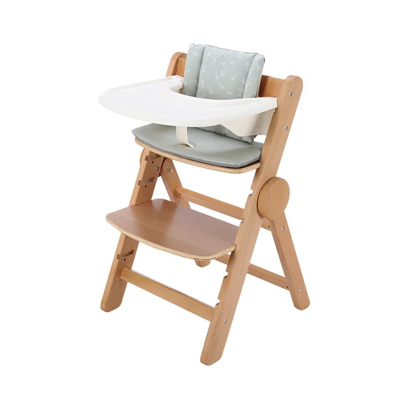 Silla comedor bebé plegable madera maciza multifuncional