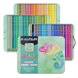 KALOUR Lápices de colores marrón en caja metálica para colorear