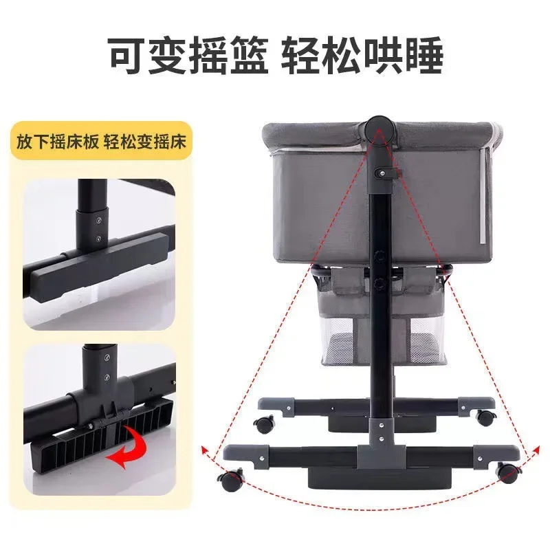 Venta al por mayor, cuna para bebé, cama para recién nacido, cama grande empalmada, cuna BB, cama plegable móvil multifuncional - imagen 3