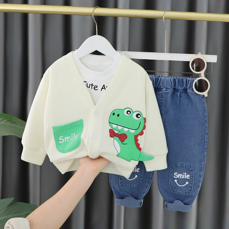 Conjunto primavera niña: chaqueta estampada, camiseta y pantalón - imagen 3