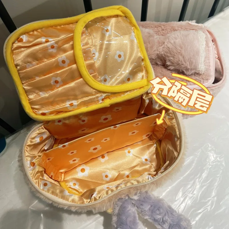 Estuche de cosméticos StellaLou de sheliemay encantador, bolsa de felpa de dibujos animados, caja de almacenamiento de cosméticos de viaje de alta capacidad, bolso de mano para niña - imagen 5