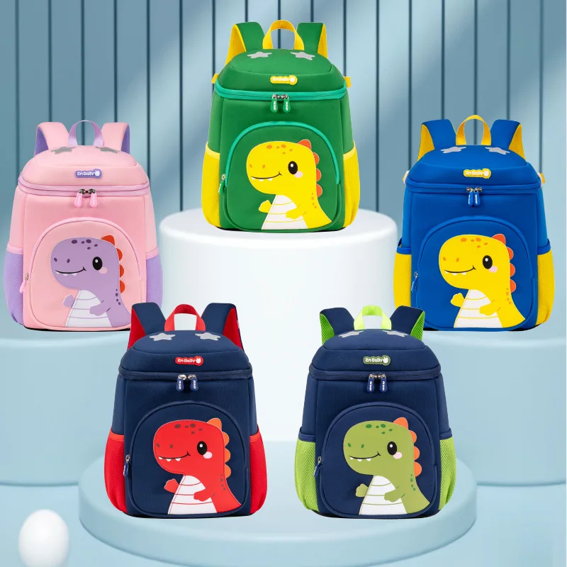 Mochila escolar para niños, mochila bonita de dibujos animados de animales y dinosaurios para niños, mochila elegante y cómoda de nailon para niños, niños y niñas, guardería - imagen 3