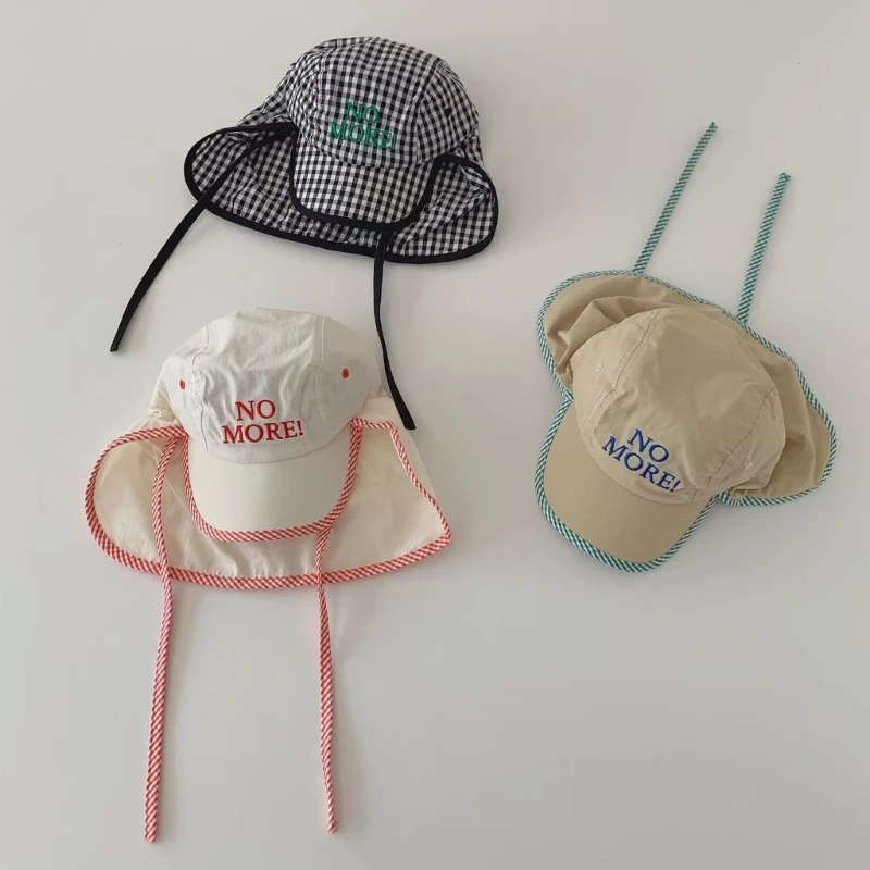 Sombrero para niños, visera protección solar secado rápido, sombrero con solapa para cuello, accesorios para - imagen 3