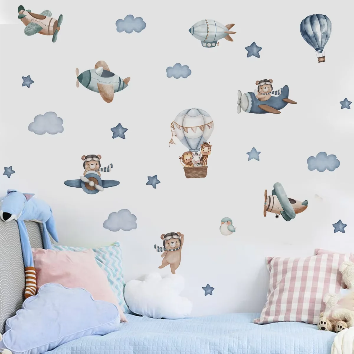 Pegatinas de pared infantiles – Animales Safari estilo acuarela - imagen 4