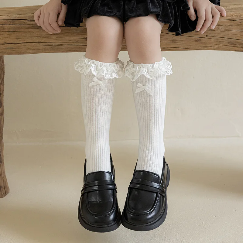 Calcetines de ballet con volantes para niñas – Algodón de punto doble - imagen 5