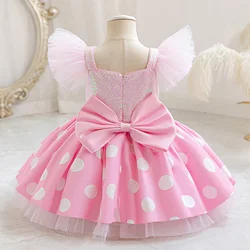 Vestido de tul tutú con lentejuelas lunares para niña fiesta boda