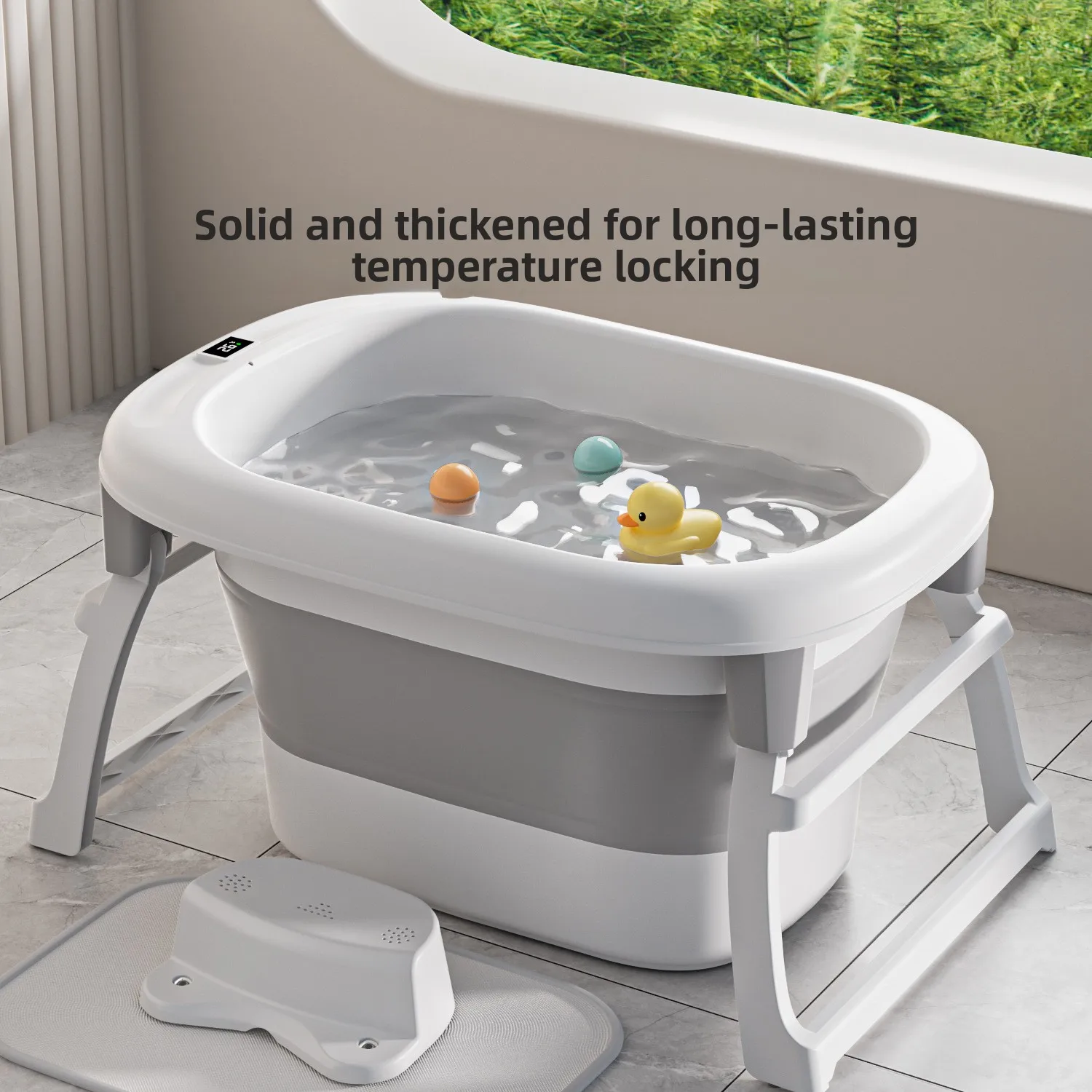 Baño de bebé de 0 a 15 años, cubo de natación grande plegable para sentarse y tumbarse en el hogar, bañera para niños - imagen 3