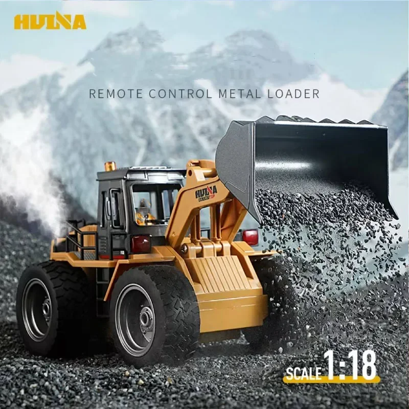 HUINA 1560 1/18 Rc Bulldozer Tractor de aleación modelo 2,4G RC Crawler coches controlados por Radio camiones coche de ingeniería niños juguetes regalos - imagen 5