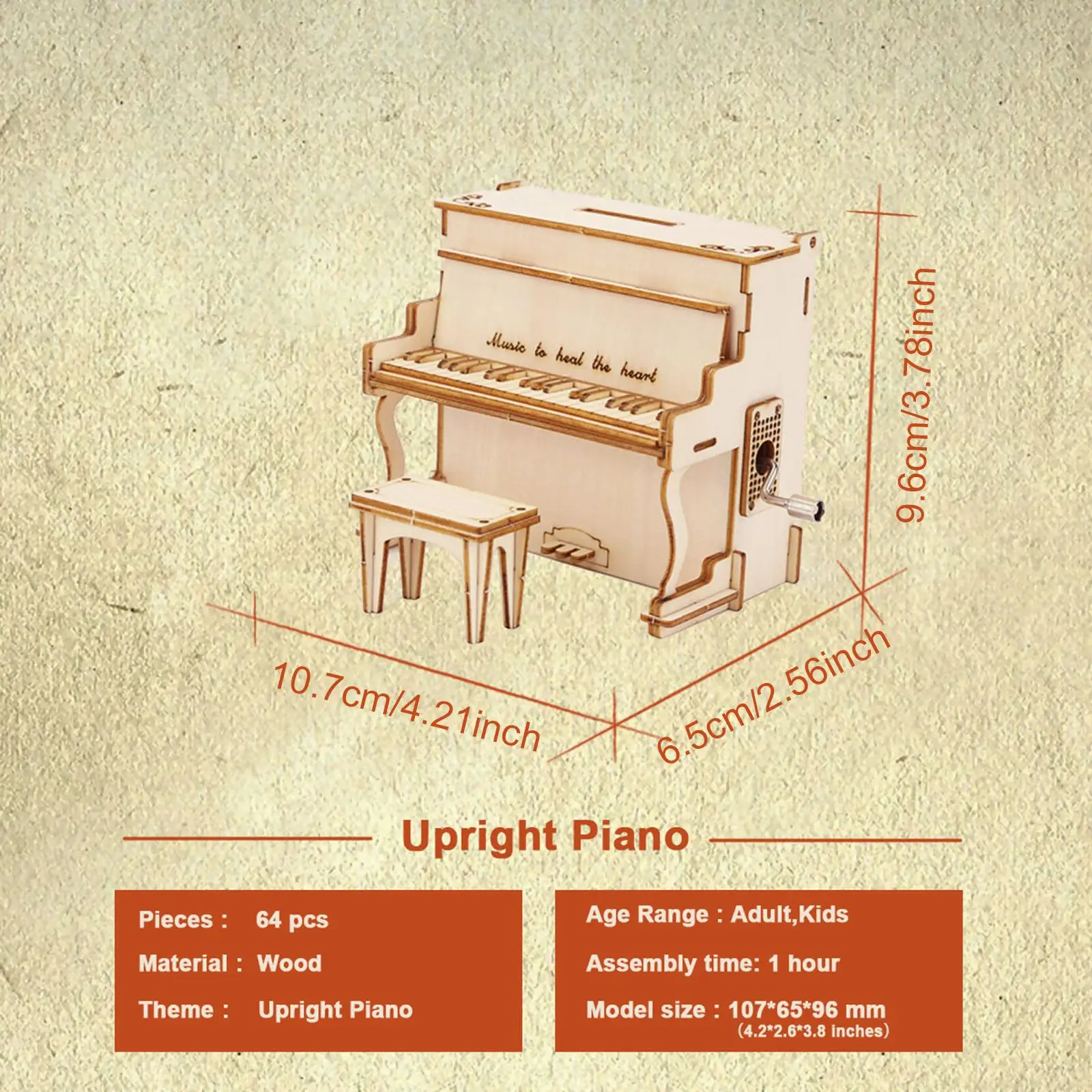 Rompecabezas 3D y caja de música de piano para decoración de escritorio - imagen 5