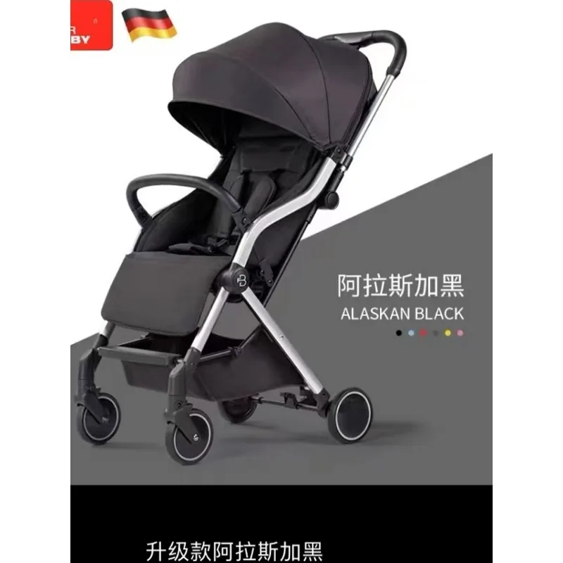 El carrito con sombrilla para cochecito se puede tumbar en el carrito plegable ultraligero portátil con un solo clic y amortiguador de cuatro ruedas para niños