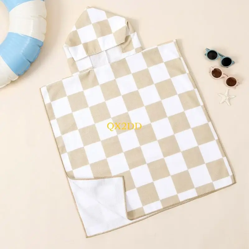 QX2D Soft Absorbent Cartoon Bath Bath Bail Wrap Toalla baño con capucha para usar tela cómoda para uso playa - imagen 3