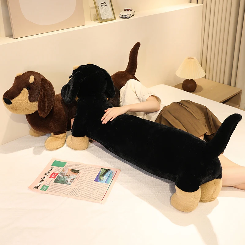 Almohada peluche perro salchicha grande para decorar y dormir - imagen 3