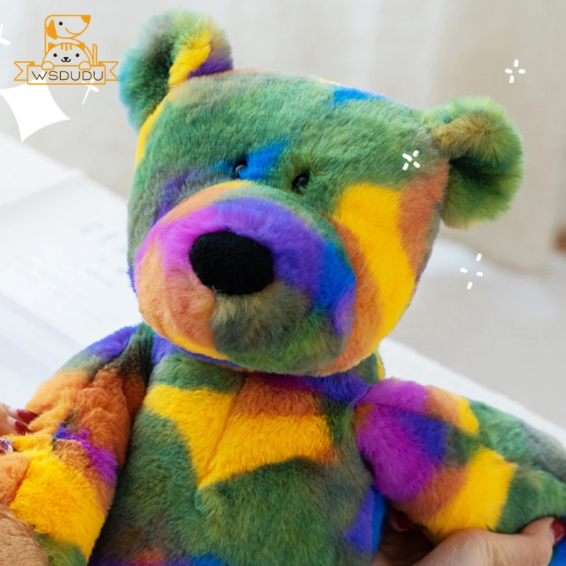 Juguete de peluche de cerdo arcoíris, dibujos animados bonitos y coloridos, Animal esponjoso grande Kawaii, muñeco de peluche suave, almohada para dormir, regalos para niños - imagen 4