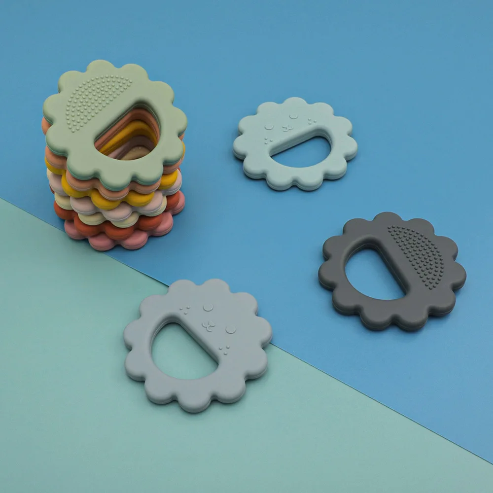 Mordedor de silicona para bebés de 0 a 12 juguetes de grado alimenticio, juguetes sensoriales de anillo de dentición para niños pequeños, accesorios de juguetes calmantes de León de dibujos animados de silicona, 1 ud. - imagen 5