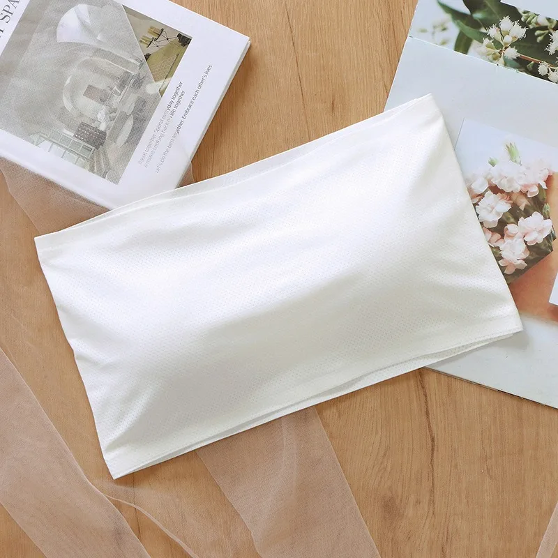 Sujetadores elásticos sin tirantes para niñas adolescentes, 3 piezas, seda de hielo, Bandeau sin costuras, copa para el cuidado de los senos, envolturas suaves para chicas jóvenes, Tops de tubo cortos - imagen 5